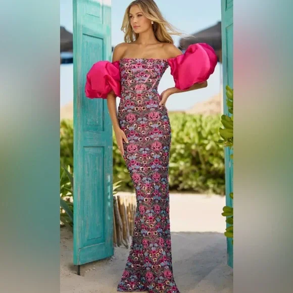 chinese dress ladies Sherri Hill Taffeta Cape 55971 Lilac / 0